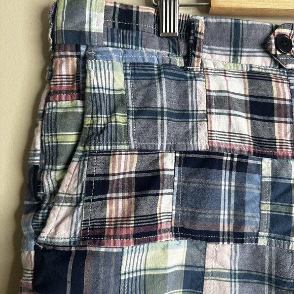 Brooks Brothers Bermuda Shorts Mens 38 Madras Plaid 100% Cotton Patchwork Preppy - Picture 2 of 11